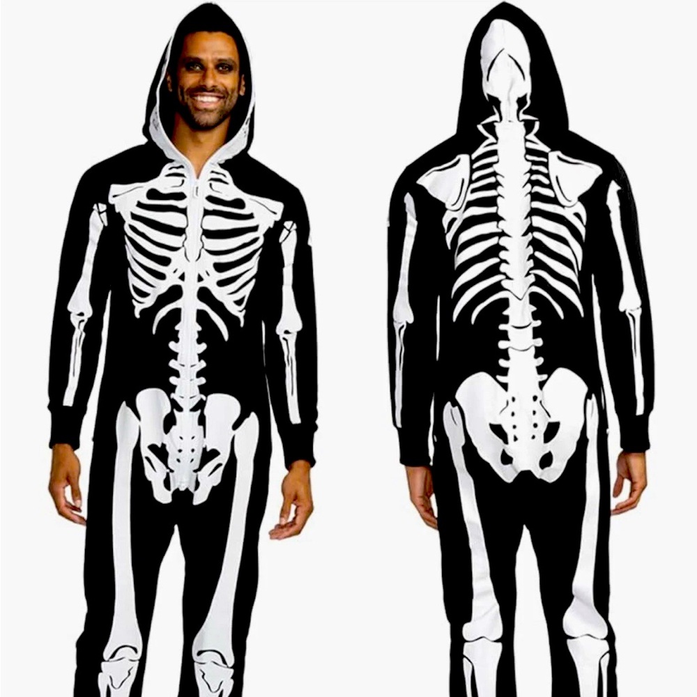 Adult Unisex Tipsy Elves Skeleton Costume. Lg  only size charts in photos.